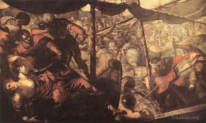 艺术家丁托列托作品《土耳其人和基督徒之间的战争》