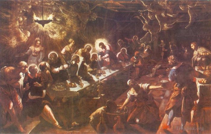 丁托列托 的油画作品 -  《最后的晚餐》