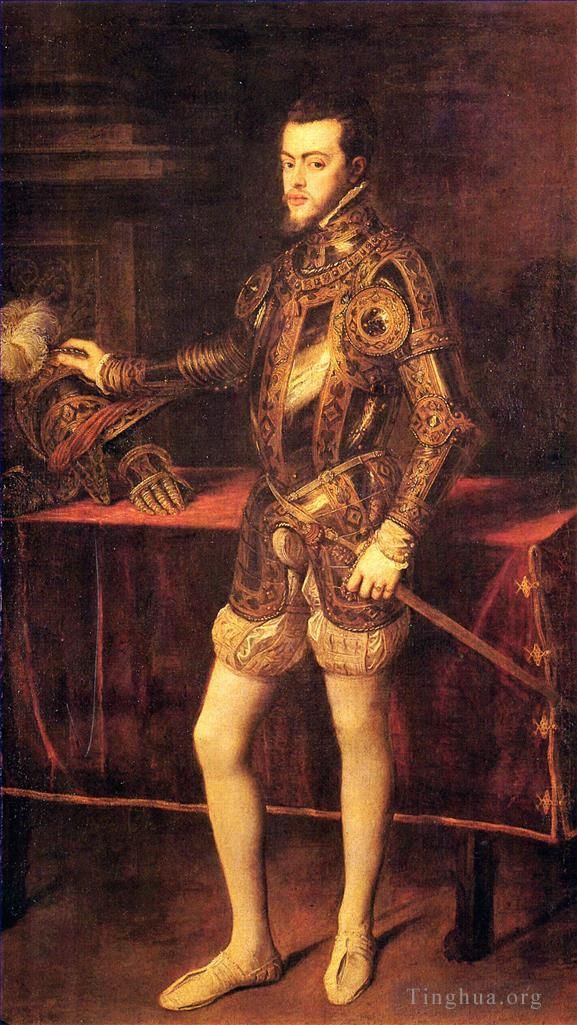 提香 的油画作品 -  《菲利普二世,饰,Prince》