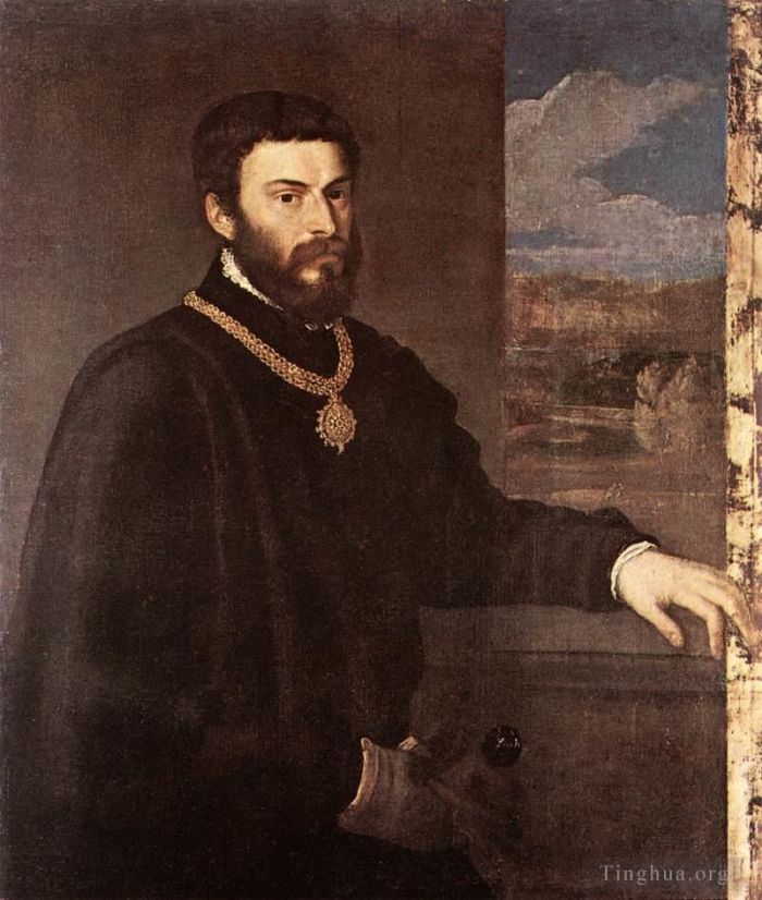 提香 的油画作品 -  《安东尼奥·波尔西亚伯爵的肖像》