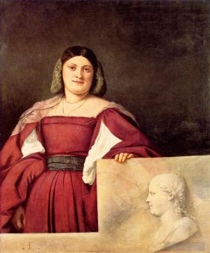 艺术家提香作品《一个叫拉·斯基亚沃娜的女人的肖像》