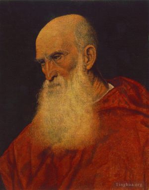 艺术家提香作品《老人彼得罗红衣主教本博的肖像》