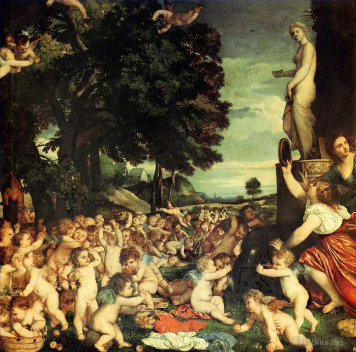 提香 的油画作品 -  《维纳斯的崇拜》