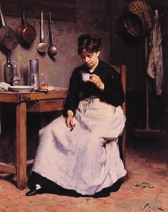 维克多·加布里埃尔·吉尔伯特 的油画作品 -  《一杯咖啡》