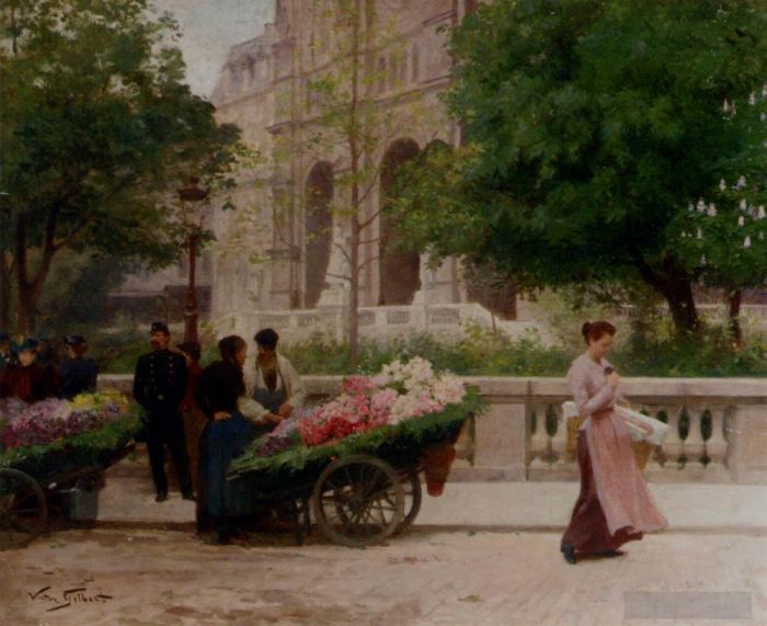 维克多·加布里埃尔·吉尔伯特 的油画作品 -  《三位一体广场》