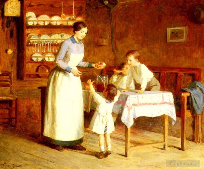 维克多·加布里埃尔·吉尔伯特 的油画作品 -  《孩子们的古特》