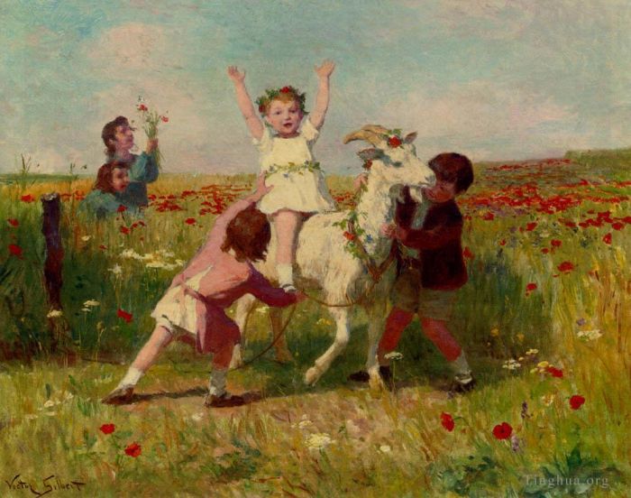 维克多·加布里埃尔·吉尔伯特 的油画作品 -  《新花样》