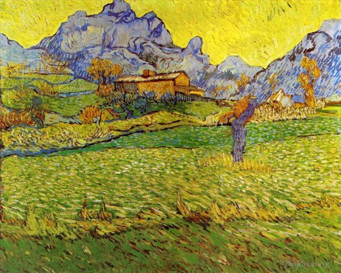 文森特·威廉·梵高 的油画作品 -  《山中的一片草地》