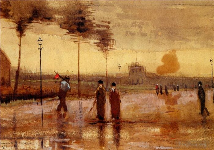 文森特·威廉·梵高 的油画作品 -  《埃因霍温的周日》