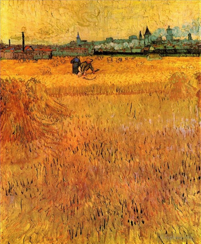 文森特·威廉·梵高 的油画作品 -  《从麦田看阿尔勒》