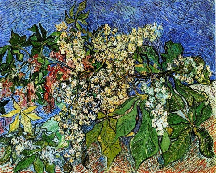 文森特·威廉·梵高 的油画作品 -  《开花的栗子枝》