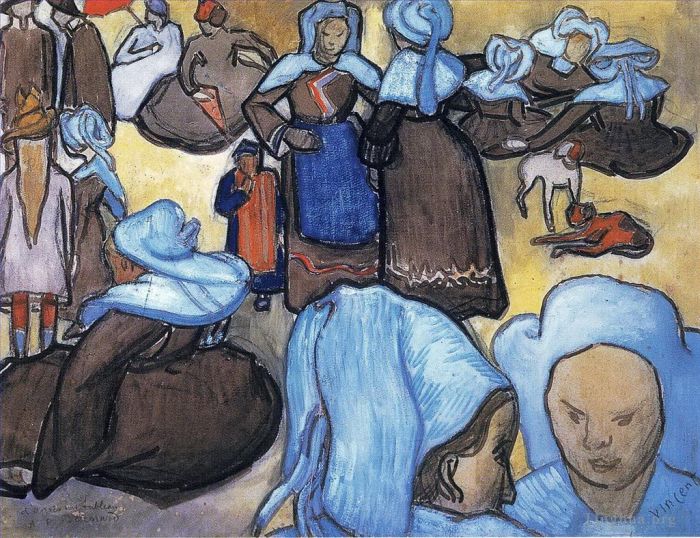 文森特·威廉·梵高 的油画作品 -  《布列塔尼妇女》