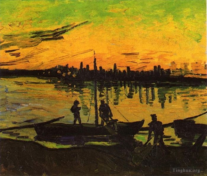 文森特·威廉·梵高 的油画作品 -  《煤炭驳船,2》