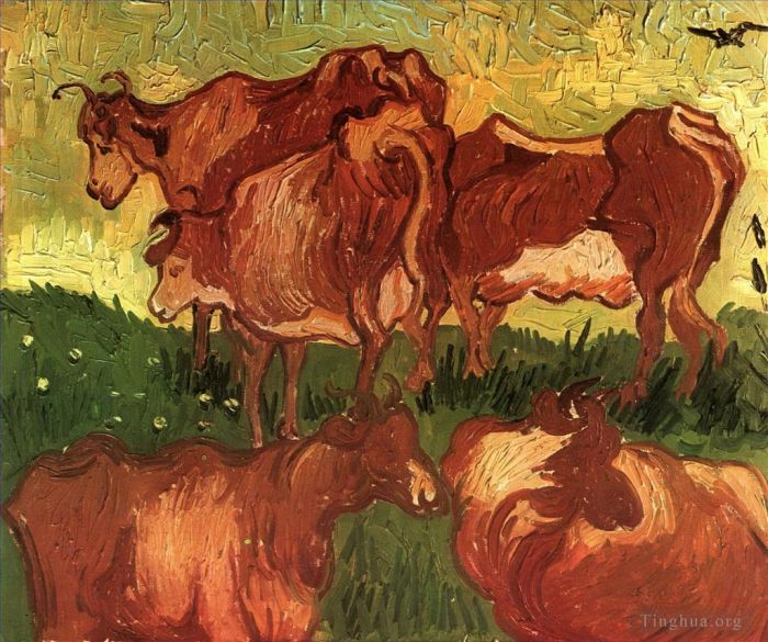 文森特·威廉·梵高 的油画作品 -  《奶牛》