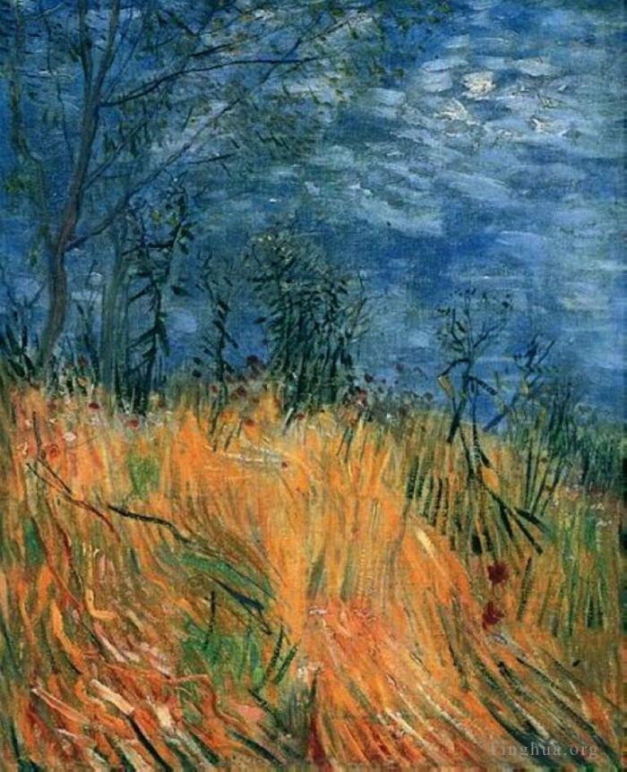 文森特·威廉·梵高 的油画作品 -  《罂粟花的麦田边缘》