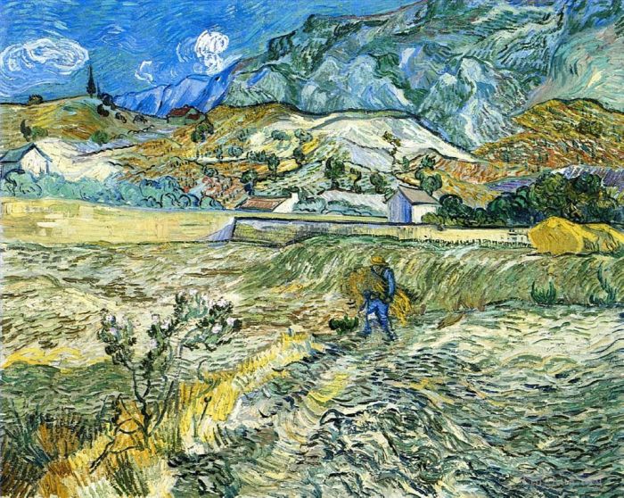 文森特·威廉·梵高 的油画作品 -  《与农民的封闭田地》