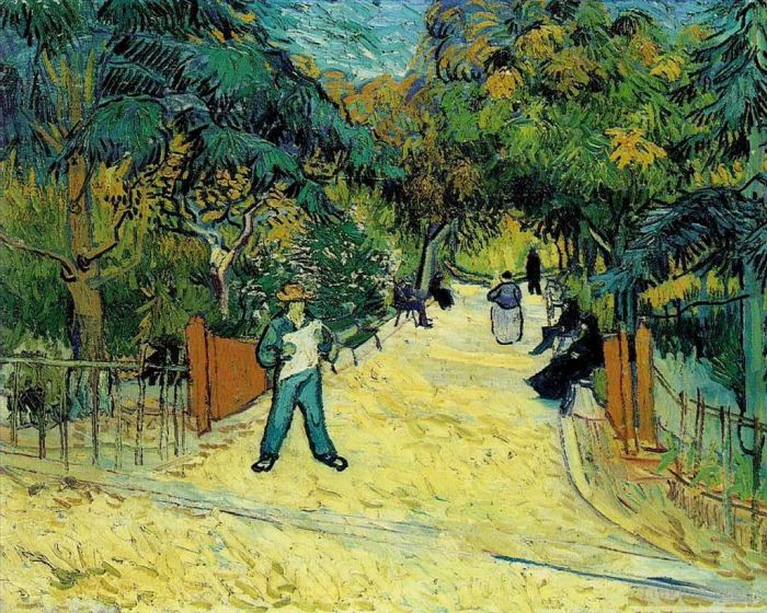 文森特·威廉·梵高 的油画作品 -  《阿尔勒公共花园的入口》