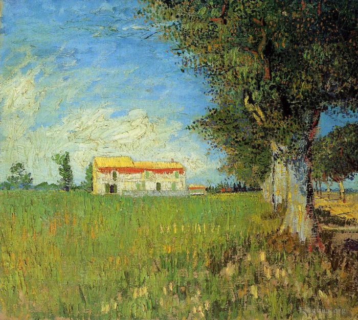 文森特·威廉·梵高 的油画作品 -  《麦田里的农舍》