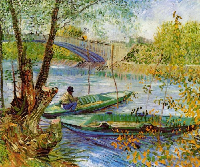 文森特·威廉·梵高 的油画作品 -  《春日垂钓》