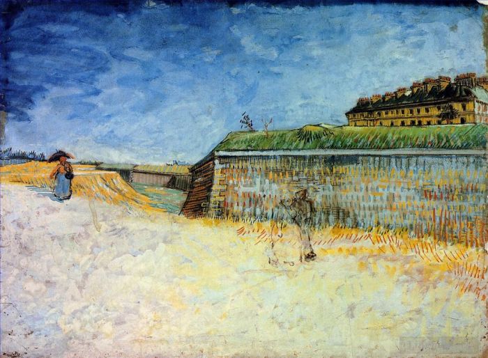 文森特·威廉·梵高 的油画作品 -  《巴黎的防御工事与房屋》