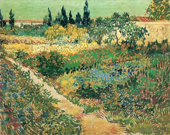 文森特·威廉·梵高 的油画作品 -  《鲜花盛开的菜园》