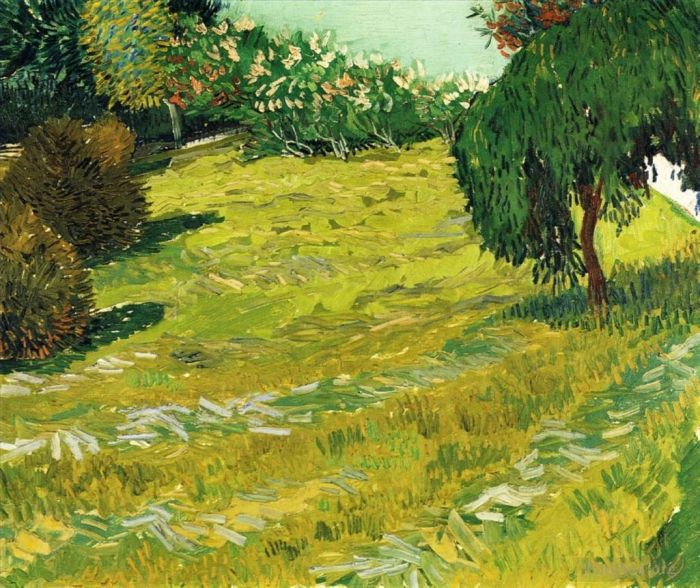 文森特·威廉·梵高 的油画作品 -  《有垂柳的花园》