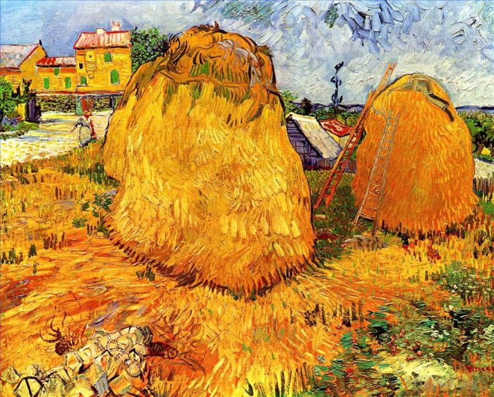 文森特·威廉·梵高 的油画作品 -  《普罗旺斯的干草堆》