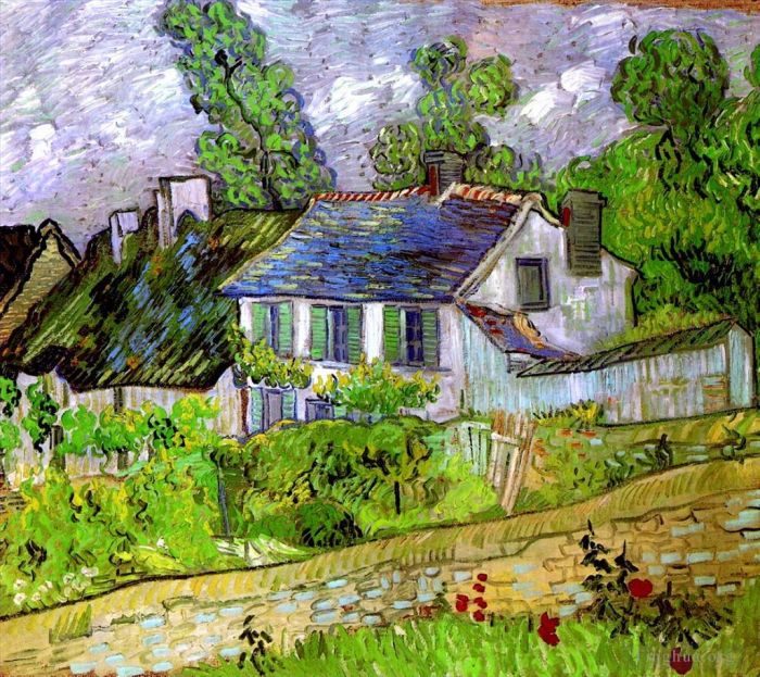 文森特·威廉·梵高 的油画作品 -  《奥维尔的房屋》
