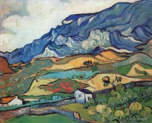 艺术家文森特·威廉·梵高作品《南雷姆附近的,Les,Alpilles,山风景》