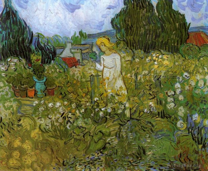 文森特·威廉·梵高 的油画作品 -  《加歇小姐在瓦兹河畔奥维尔的花园里》