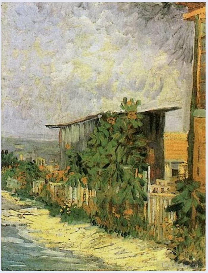 文森特·威廉·梵高 的油画作品 -  《种着向日葵的蒙马特小路》