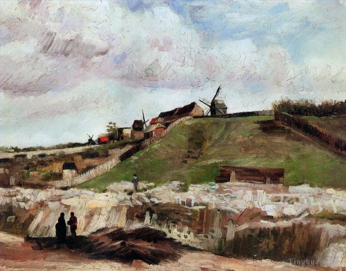 文森特·威廉·梵高 的油画作品 -  《蒙马特采石场和风车》