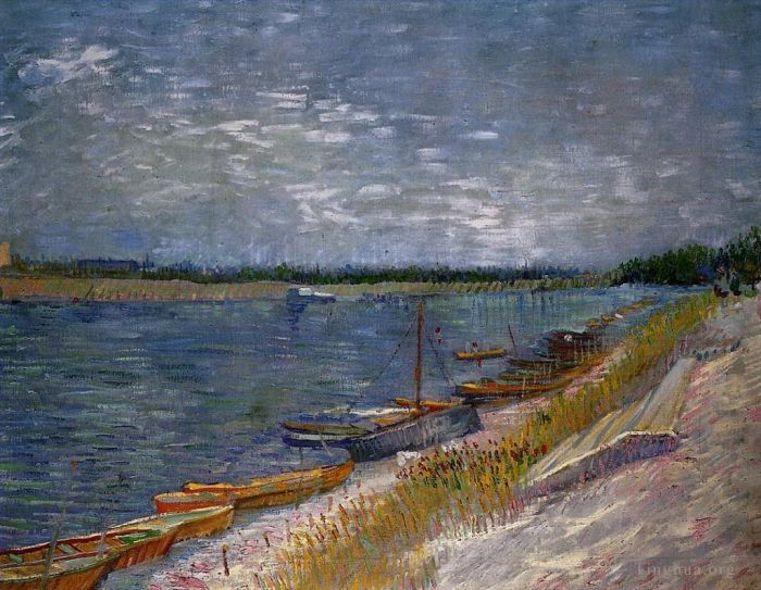文森特·威廉·梵高 的油画作品 -  《停泊的船只》
