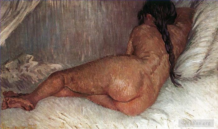 文森特·威廉·梵高 的油画作品 -  《从后面看斜倚的裸体女人》