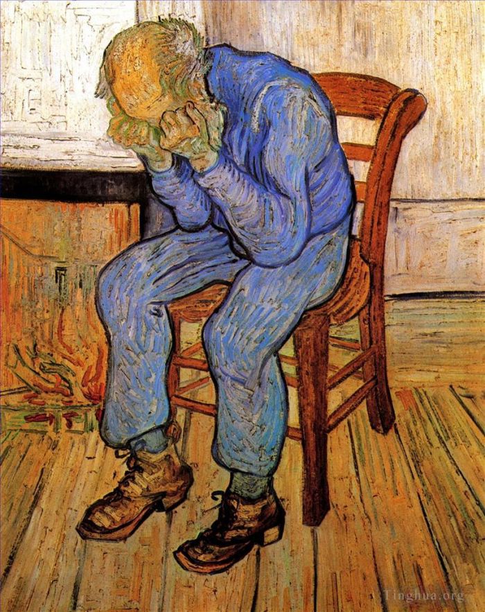 文森特·威廉·梵高 的油画作品 -  《永恒的门槛上悲伤的老人》