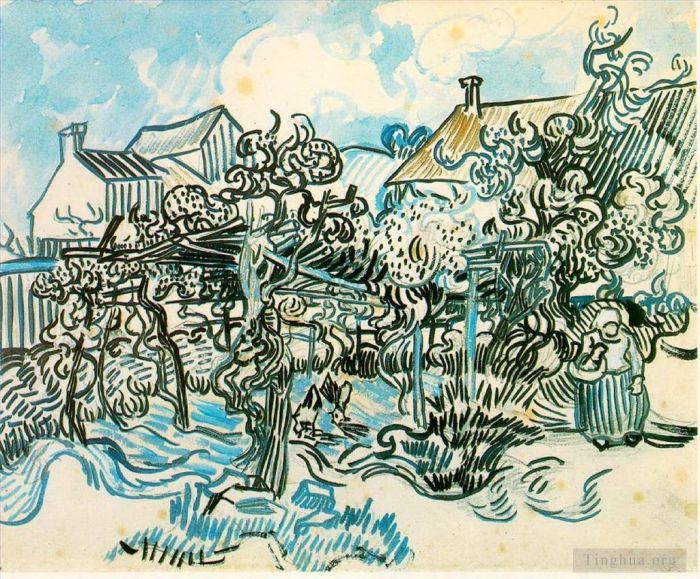 文森特·威廉·梵高 的油画作品 -  《老葡萄园与农妇》
