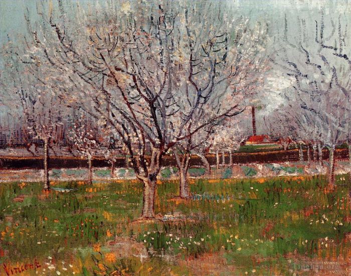 文森特·威廉·梵高 的油画作品 -  《梅花盛开的果园》