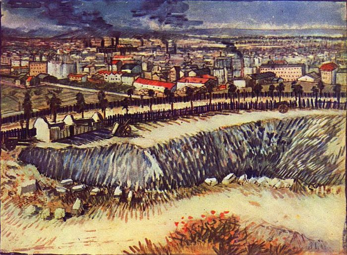 文森特·威廉·梵高 的油画作品 -  《巴黎郊区蒙马特附近》