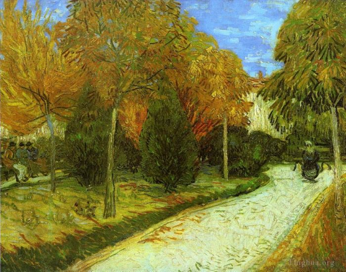 文森特·威廉·梵高 的油画作品 -  《阿尔勒公园小路》