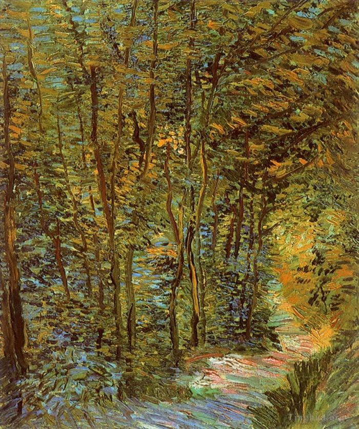 文森特·威廉·梵高 的油画作品 -  《树林中的小路》