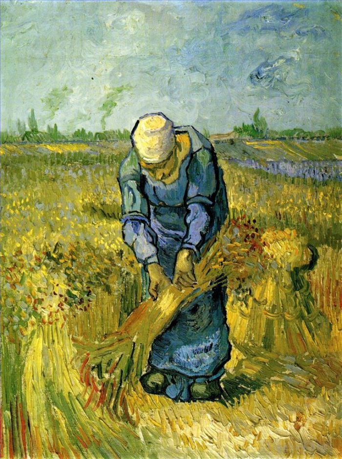 文森特·威廉·梵高 的油画作品 -  《割谷子的农妇》