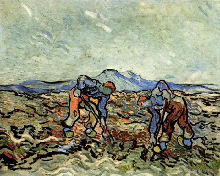 文森特·威廉·梵高 的油画作品 -  《农民举土豆2》
