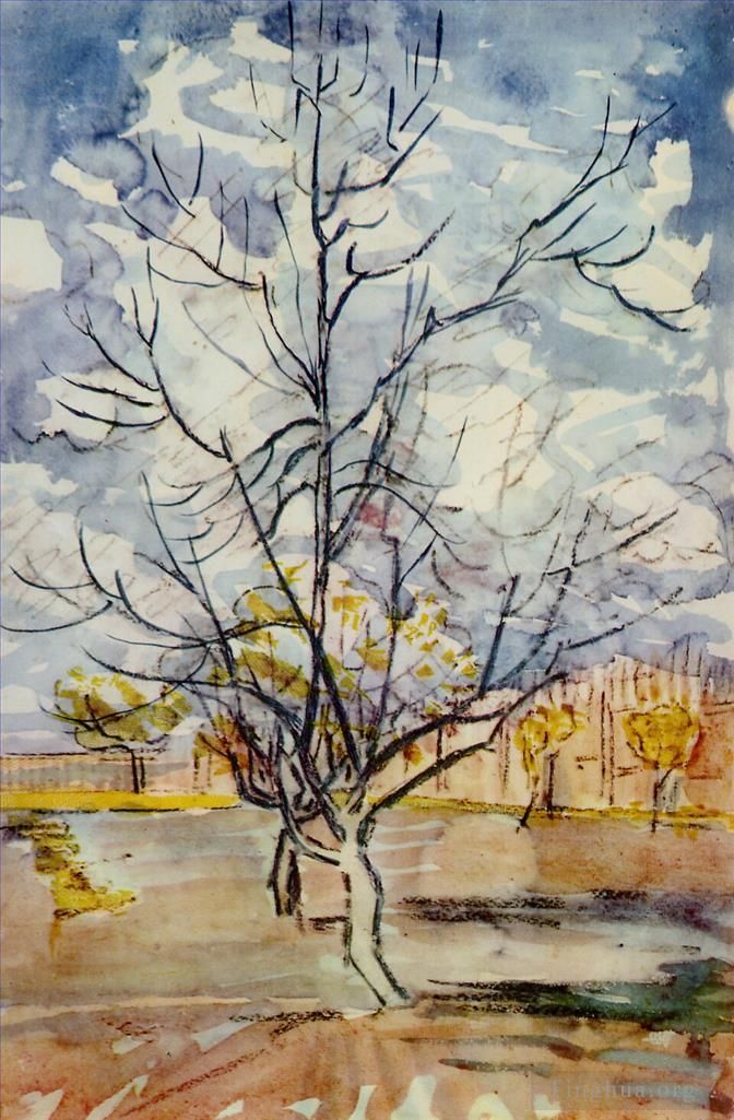 文森特·威廉·梵高 的油画作品 -  《粉红桃树》