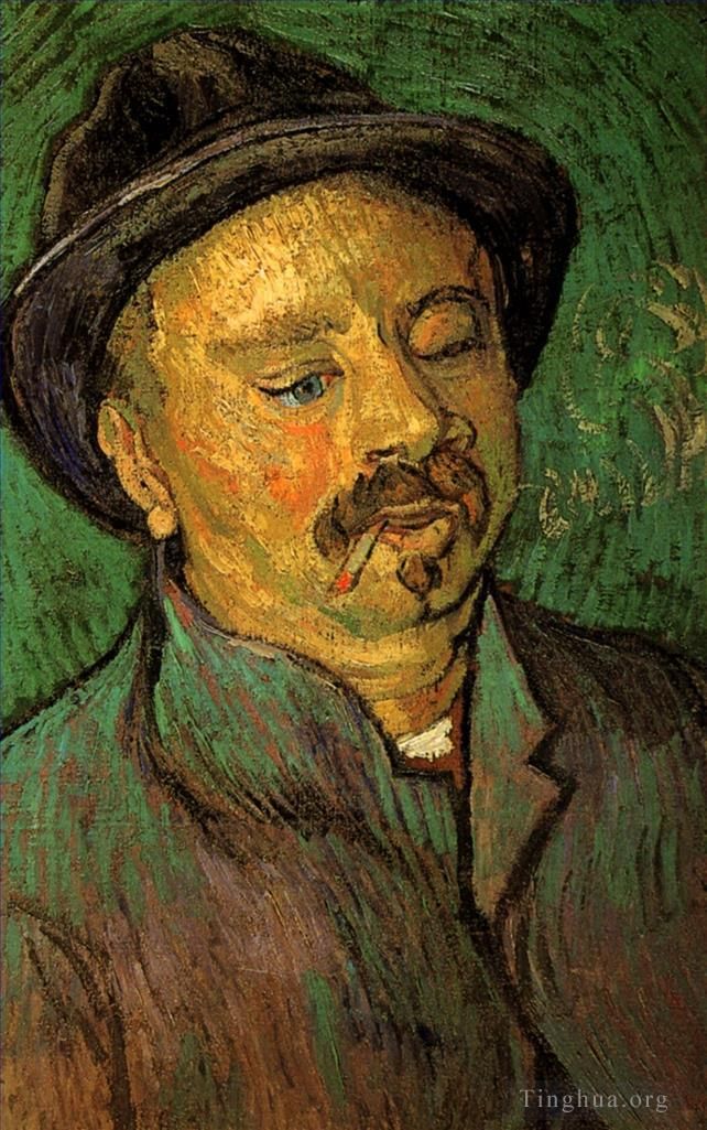 文森特·威廉·梵高 的油画作品 -  《一位独眼男人的肖像》