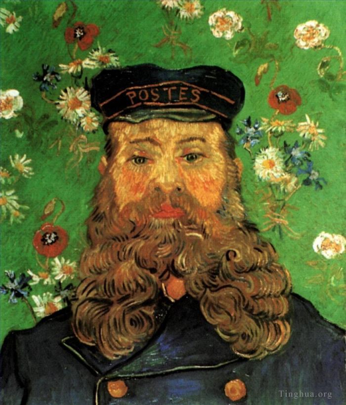 文森特·威廉·梵高 的油画作品 -  《邮递员约瑟夫·鲁林的肖像,2》