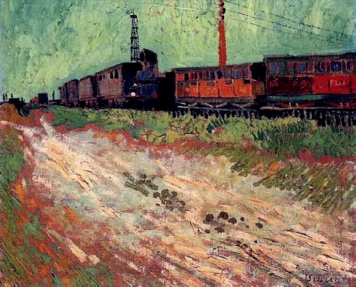 文森特·威廉·梵高 的油画作品 -  《铁路车厢》