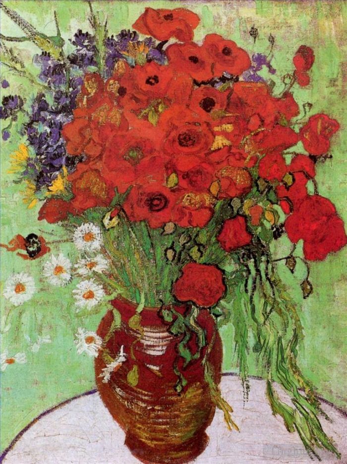 文森特·威廉·梵高 的油画作品 -  《红罂粟和雏菊》
