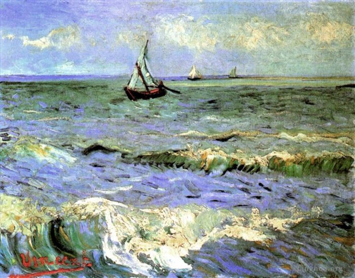 文森特·威廉·梵高 的油画作品 -  《圣玛丽斯海景》