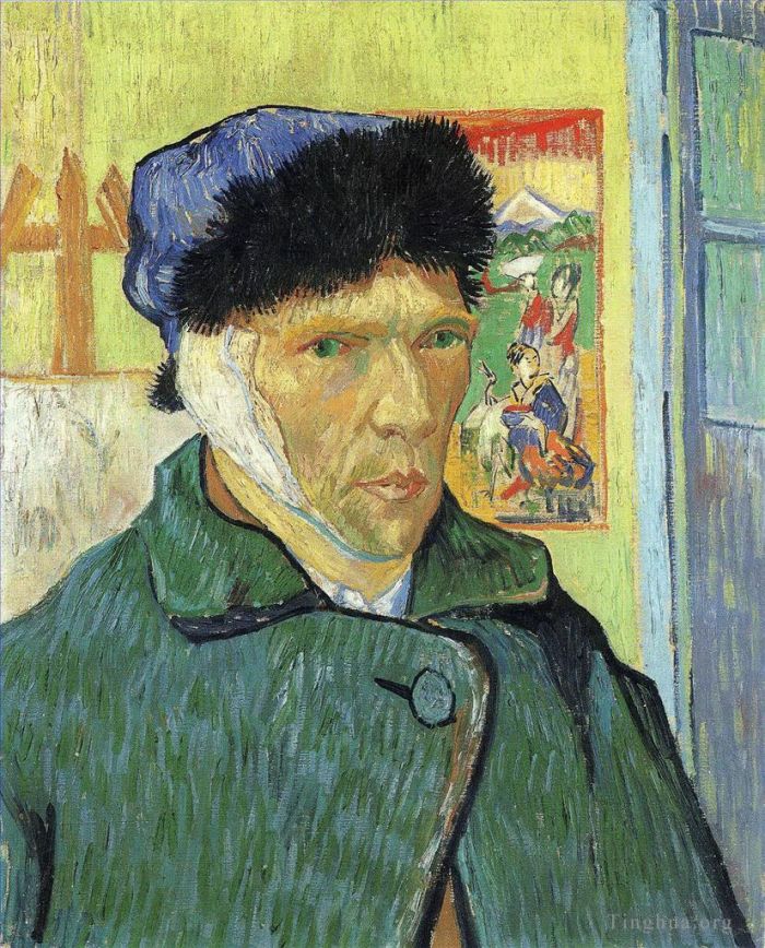 文森特·威廉·梵高 的油画作品 -  《割掉耳朵的自画像之二》