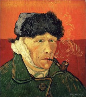 艺术家文森特·威廉·梵高作品《割掉耳朵的自画像》
